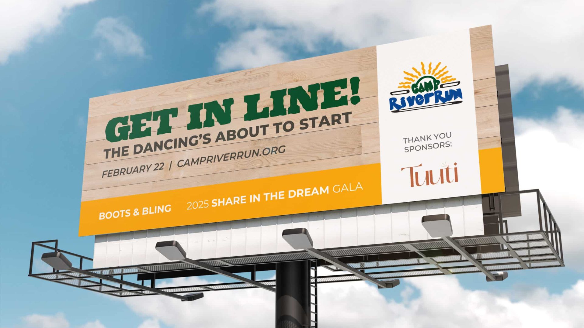 Tuuti Agency Billboard Sponsors for Camp River Run Nonprofit